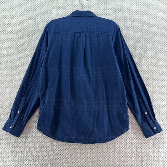 Chubbies Shirt Men L Blue Flip It Reverse It Christmas Bear Pearl Snap Button - Picture 14 of 16